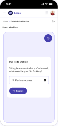 The same live DDx poll on a phone